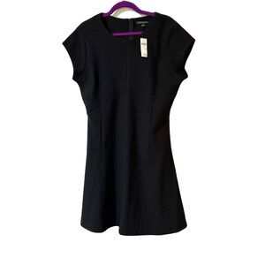 Banana Republic Factory Women’s Black Dress Fit & Flare LBD Size 14 Waffle NWT